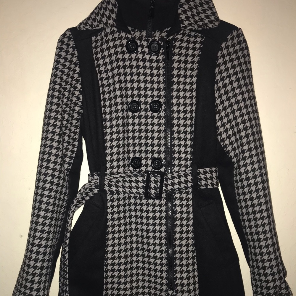 Black & Grey Patterned Coat